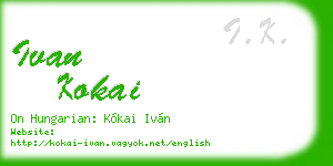 ivan kokai business card